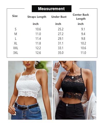 Image of Avidlove Lace Bralette for Women High Neck Camisoles Racerback Double-Layered Crop Top