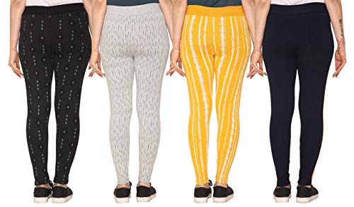 Image of SHAUN Women Free Size (Waist Size-26-34 inch) Stretchable Jegging (Length 37-39 inch Pack of 4)