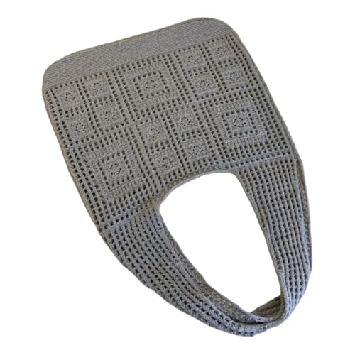Grey Weave Bag 1 Piece, Retro Mesh Hollow Woven Bag, Stylish Vintage Design, Perfect for Cafe Dates and Vintage Outings