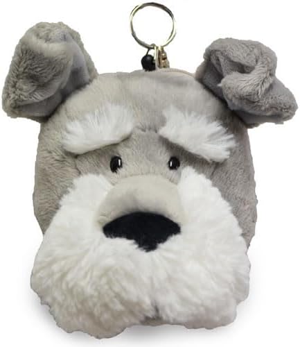 Generic Figure Pass Case Schnauzer Pass Pouch Animal Cute Stylish Dog Card Case Stuffed Toy nici, gray