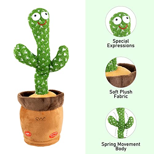 Image of Cable World Talking & Dancing Cactus Toy, Funny Education Toys for Babies Children Playing, Home Decorate (Pack of 1)
