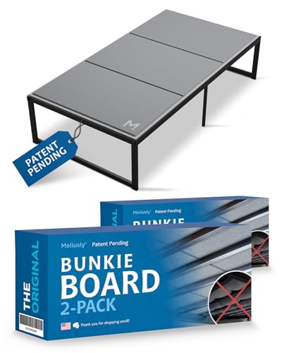 Meliusly Premium 10mm Bunkie Board Twin 2-Pack (38x75'') Patent Pending Low Profile Bed Board Design - Breathable, Noise Minimizing, Moisture Resistant Bunkieboards, Low Profile Bed Support