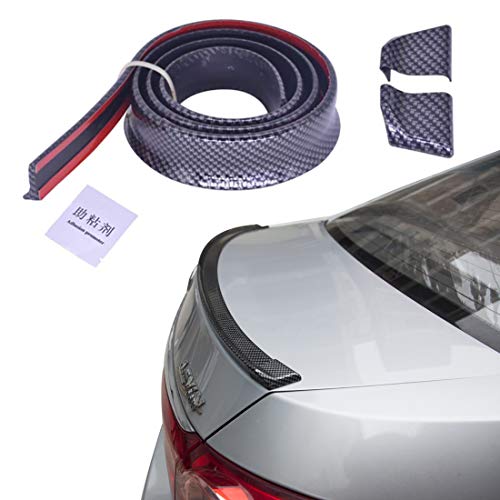Malin Black Carbon Fiber Car Trunk Spoiler Lip Kit-Car Rear Spoiler Exterior Rear Spoiler Kitï¼Adjustable Curvature Universal Fits for Most Cars Punch-Free Installation