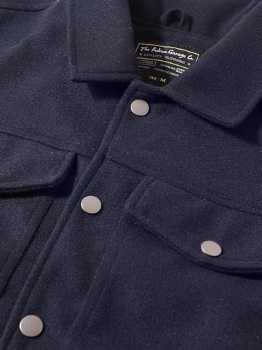 Image of The Indian Garage Co Men Regular Fit Long Sleeves Cutaway Collar Solid Jacket