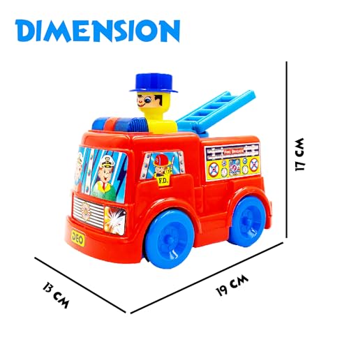 Image of ToyBharat Push N Go Fire Brigade - Realistic Multicolour Toy for Kids 1-6 Years, Safe, Durable & Fun