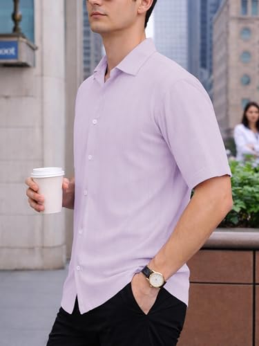 Image of Noble Monk Men's Solid Casual Shirt | Half Sleeve | Regular Fit | Polo Shirt for Men