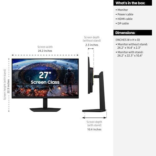Image of Samsung 27 inch Odyssey G8 (G80HF) Gaming Monitor - 5K Resolution, Fast IPS, 180Hz, Dual Mode QHD 360Hz, 218 PPI, DP 2.1, HDR10+ Gaming, 1ms, G-Sync Compatible, HAS /Tilt /Swivel /Pivot Stand, LS27HG802EFXZA