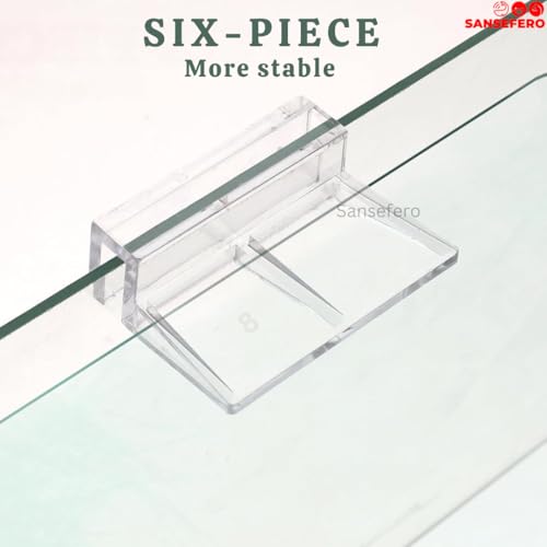 Image of Premier Plants Acrylic Aquarium Fish Tank Lid Cover Support Clip Clamp for Rimless Aquarium & Glass Top, Fish Tank Cover, Aquarium Hoods 6 Pieces (Black 2 Pcs Grid Divider & 6 Pieces 8 MM Holder)