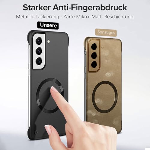 Coque Samsung S22 5G anti-trace et mate à compartiment MagSafe