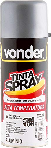 Tinta spray alta temperatura alumínio 200ml/110g - Vonder