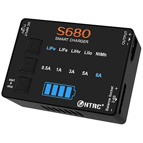 Haisito S680 Lipo Charger, 80W 6A Balance Charger for LiPo Li-ion LiFe NiCd NiMh Pb, RC Hobby Battery Charger LED W/AC Power Adapter Cover