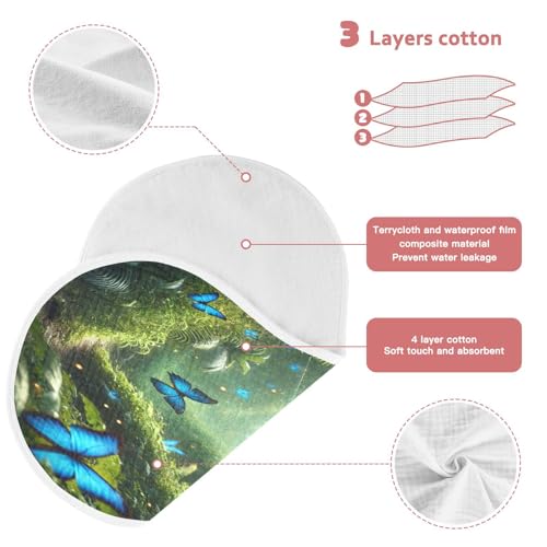 Blue Butterflies Baby Burp Cloths Soft Burp Cloth Burp Rags Cotton Burp Clothes Absorbent Muslin Burp Cloths for Boy Newborn Girl Unisex 1 Pack 22x11 Inches3