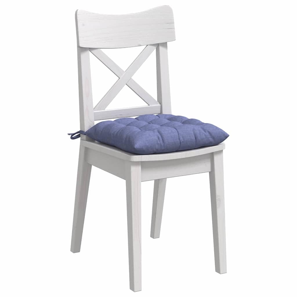 Cuscini da seduta 4 pezzi, 40 x 40 x 6 cm, tessuto blu denim