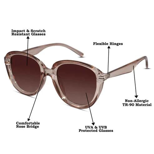 Image of Elegant Cat Eye Sunglasses for Women - Stylish Designer Temple Frame UV Protection Fashion Shades