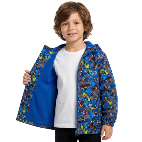 Manteau de pluie pour garçon Hot Wheels imperméable avec capuche en polaire