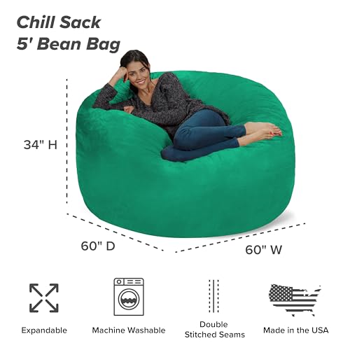 image for Chill Sack Bean Bag Chair - 5' Giant Memory Foam Lounge Chair with Sof
