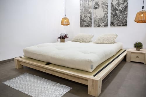 Futon Online Cama Tokio Tatami, Natural, 200x180x20 cm