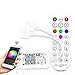 WIFI Contrôleur de musique RGB Intelligent de Led Ruban + Télécommande à infrarouge(IR) 24 touches sans fil pour Ruban Multicolore, Compatible avec Android, IOS travaillé par Alexa, Google Home