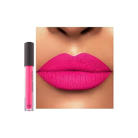 LYNTYAOU Bright Hot Pink Liquid Lipstick Cover