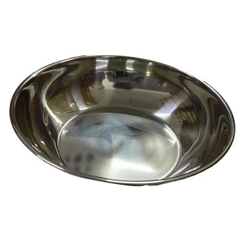 susiodeu Versátil cuenco de acero inoxidable para almacenar verduras, lavar, preparar y servir alimentos con el mínimo esfuerzo, cuenco para mezclar, palangana para lavar pan, buffet, Plata, 26CM