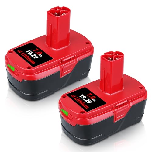 VANTTECH 2Pack 19.2V 7.0Ah Diehard C3 Replacement for Craftsman 19.2 Volt Battery Li-ion Compatible with Craftsman 130279005 1323903 130211004 11045 315.115410 315.11485 Cordless Power Tool Batteries