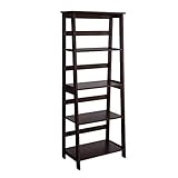 VASAGLE Simple Ladder Shelf, 4-Tier Bookcase, Multifunctional Display Stand for Living Room, Engineered Wood Stand for Sunroom, Brown ULLS90BRV1