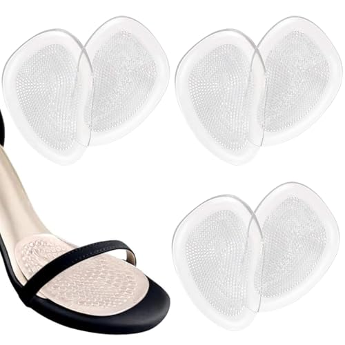 FAYAHAR 3 Pares Almohadillas para Pies, Plantillas Tacones Altos, Media Plantilla Delantera, Plantilla Antideslizante Sandalias, Reutilizable Almohadillas Adhesivas, para Mujeres y Hombres