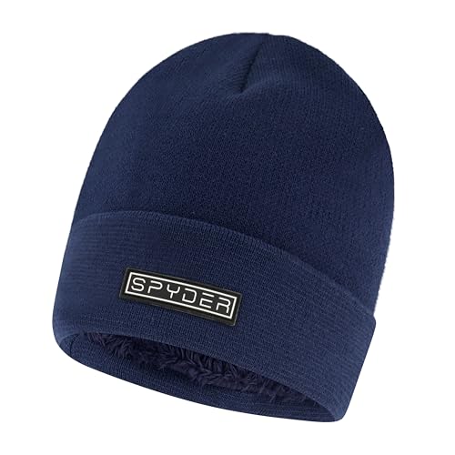 Image of Spyder Men's Fur Lined Rib Knit Cuff Beanie