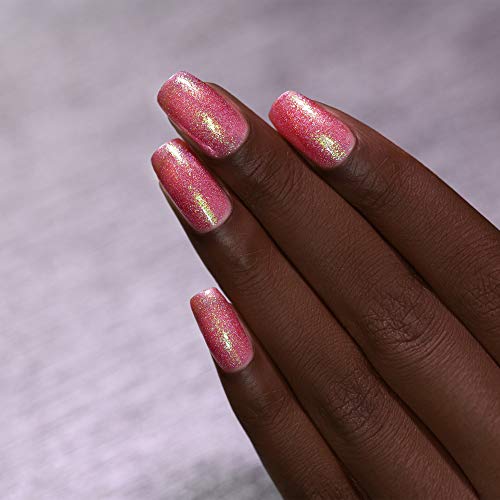 Image of ILNP Pink Flamingo - Iridescent Hot Pink Holographic Jelly Nail Polish