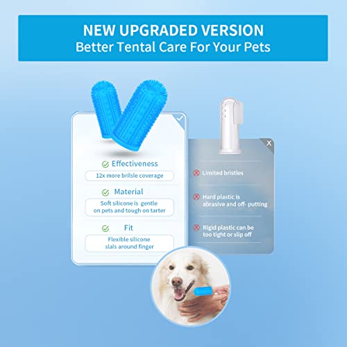 Petiepaw Dog Toothbrush For Dog Teeth Cleaning,8 Pack Dog Tooth Brushing Kit Cat Toothbrush With Full Surround Bristles , Dental Care For Puppies/Cats,Finger Tooth Brush For Medium/Large Dogs (8 Pack) #TOP6
