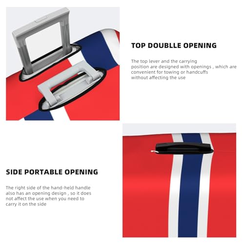 Norwegian flag Printed luggage cover, double stitching all around, high elastic material, suitable for travel and business trip4
