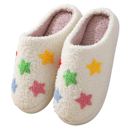 Image of LNERIP Animal Slippers Fruit Slippers Plant Slippers Various Cartoon Patterns Fluffy Soft Memory Foam Retro Indoor Outdoor Home Couple Shoes