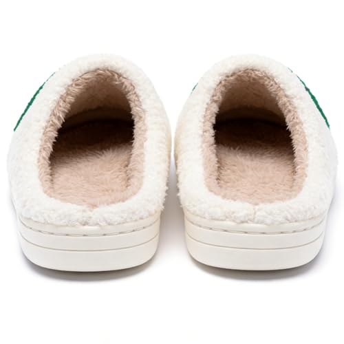 Image of Women's Men's Preppy Happy Face Slippers Comfy Warm Plush Slip-On House Slipper for Winter Indoor Soft Cushion Non-slip Fluffy Slides Slippers
