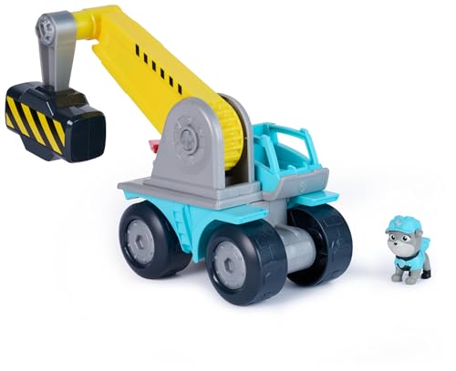 Rubble & Crew - Motors Mega-Hammer-Fahrzeug 25cm 2-in-1 Baufahrzeug mit Motor-Figur und abnehmbaren Werkzeugen PAW Patrol Kinderspielzeug ab 3 Jahren