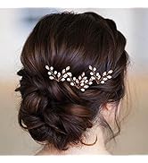 Casdre Crystal Bride Wedding Hair Pins Rose Gold Pearl Bridal Hair Accessories Hair Piece for Wom...