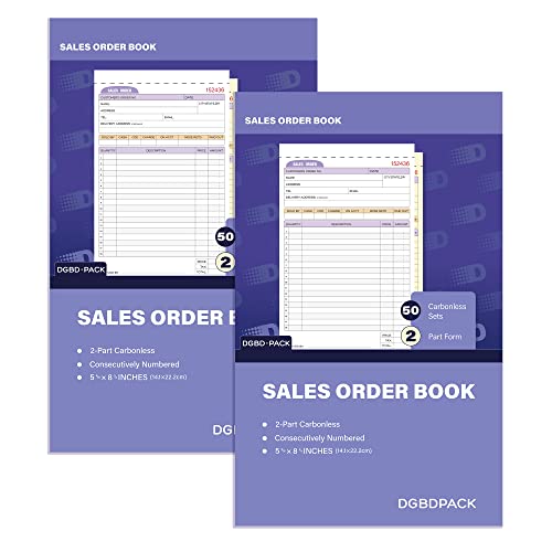 Carnet de commandes autocopiant 2 feuillets 14x21cm DGBDPACK pour factures et reçus professionnels