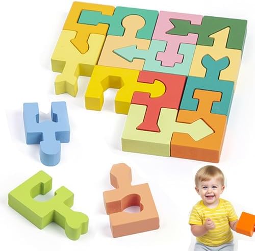 Montessori Wooden Puzzle for Children 2-4 Years, Children's Educa...