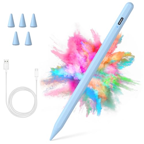 Image of Stylus Pen for iPad 2018-2023 with Palm Rejection, Active Pencil for iPad 10th /9th /8th /7th /6th Generation, for iPad Pro 11 /12.9 inch, for iPad Air 5th /4th /3th, for iPad mini 6th /5th Gen(Sky Blue)