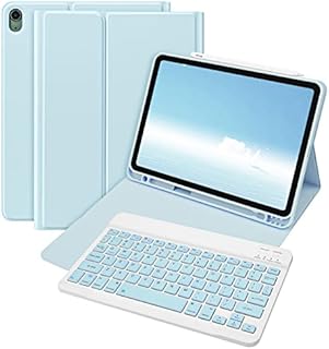 Bettdow Detachable Wireless Color Keyboard Case with Pencil Holder, Case with Keyboard for 10.9 Inch iPad Air 5th Gen 2022/Air 4th Gen 2020 Support Pencil Adsorption Charging Auto Sleep/Wake (Blue)