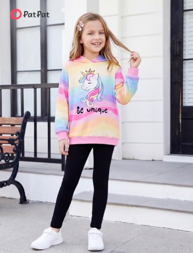 Image of PATPAT Girls 2 Piece Outfits Long Sleeve Hoodie and Leggings Clothing Set Outfits for Girls 4-12Y Fall /Winter Outfits