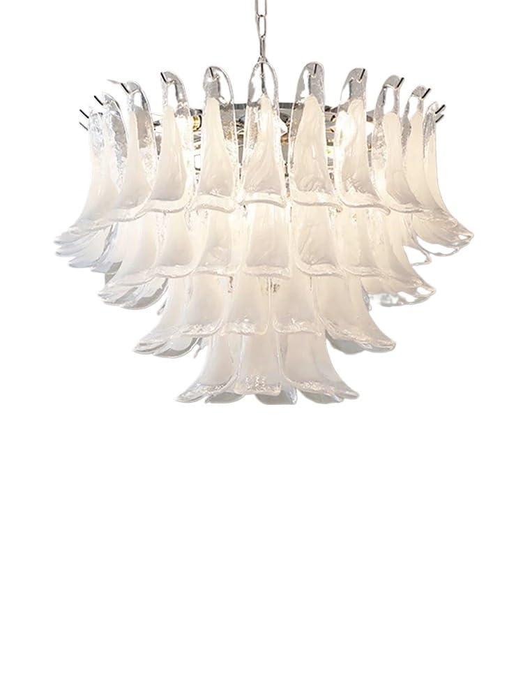 Suspension LED romantique en pétale de verre pour illuminer vos soirées au salon