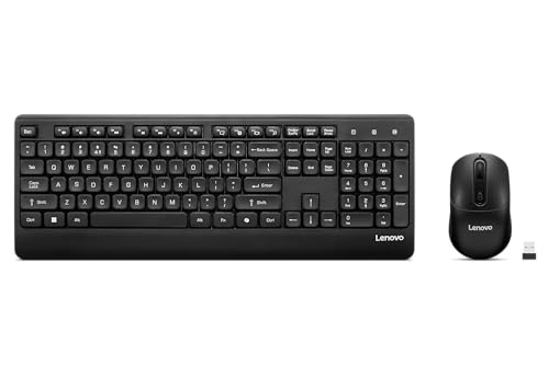 Image of Lenovo 210 2.4GHz Wireless USB Keyboard and Mouse Combo, Waterproof Exoskeleton| Splash Proof Keys| 1600 DPI Full Size Mouse| One-Touch Co-Pilot Key| Adjustable Keyboard Stand | 3 Yr Warranty