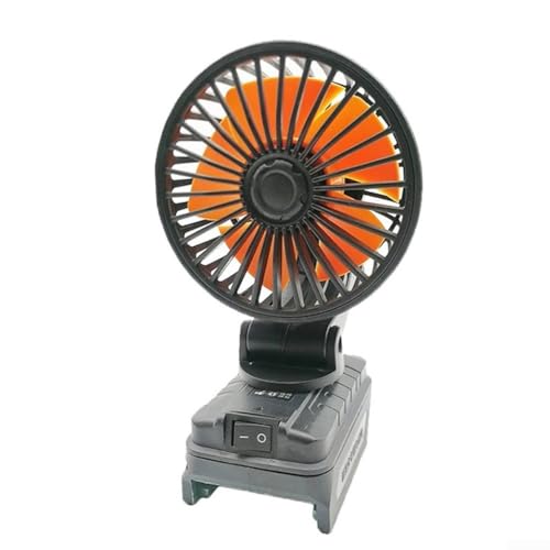 Sileduove Ventilador de trabajo inalámbrico de 18 V con puertos USB para carga de dispositivos móviles, ideal para exteriores (para 2106)