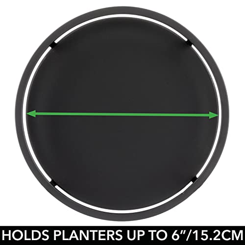 Mdesign Small Mid Century Planter Indoor/Outdoor Modern Plant Stand For Flowers, Greenery, Succulents, Vases And Pots - Metal Steel Design - 9" Tall - Matte Black #TOP4
