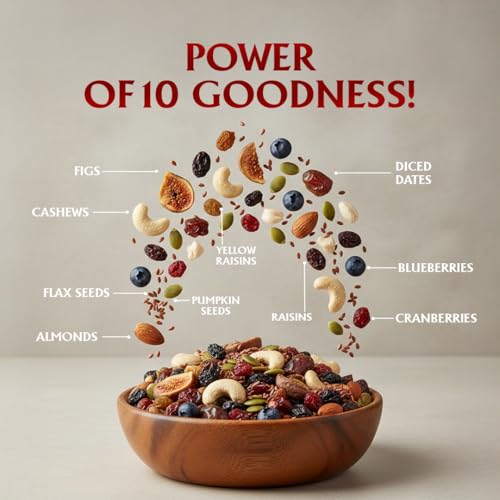 Image of DCC Delicious Breakfast Mix 200G | High Protein Morning Energy Mix of Almonds, Cashews, Fig, Dates, Berries, Raisins & Seeds | No Added Sugar | 200 Grams