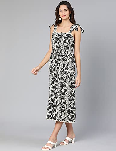 Image of oxolloxo Truffle Orange Printed Women Long Dress