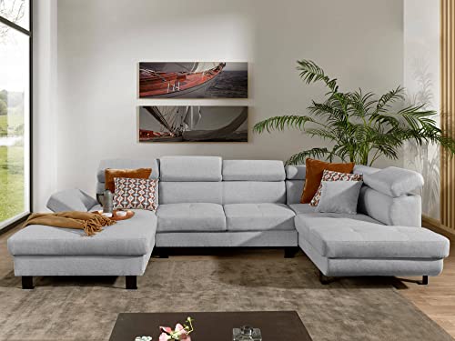 Bestmobilier - Bilbao - canapé d'angle panoramique - avec têtières réglables - 7 Places - Droit