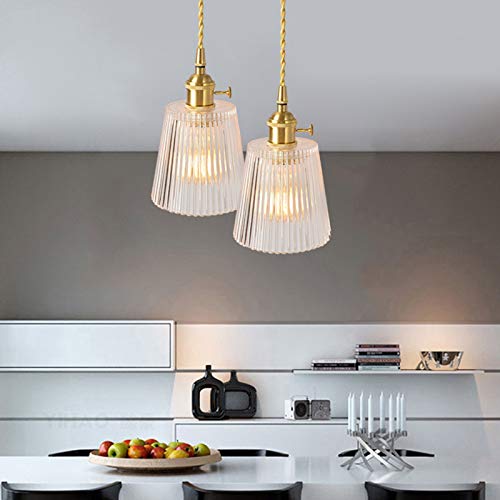 Verre plafonnier décoration moderne à rayures verticales pour ampoule E27