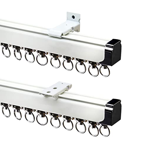 GATELN Decken Vorhangschiene 1,5/2/4,2 M Strapazierfähige Stummen Wohnmobil-Gardinenschiene Deckenschiene Aus Aluminium Büros Wandteiler Schiene Mit Zubehör Color : Weiß, Size : 3 Cover