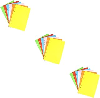 NOLITOY 18 Pacotes De Abas De Fichário Etiquetas Coloridas Abas Para Fichários Separadores De Abas Coloridas Páginas Classificadoras Preenchimento De 6 Furos Índice De Projeto Página